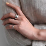 Boutique NEW Polished 18k White Gold Geometric‎ Ring Photo 4