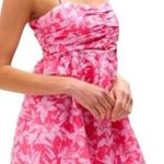 Charlie Holiday  sz 8 Madonna Linen Cotton Mini Dress Ruched Tropical Floral Photo 0