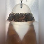 Tony Bowls Paris Mermaid Halter V Neck Formal Prom Yellow Gold Sequin Dress GUC Photo 10