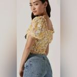 ASTR The label Floral Shirred Half Sleeves Women Top Size: XL Photo 10