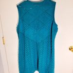 Allison Daley  Sleeveless Open-Knit Cardigan Vest – Teal, Size Medium Photo 2