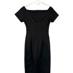 ZARA Black Short Sleeve Pleated Formal Fitted Simple Midi Dress Women Sz S Photo 1