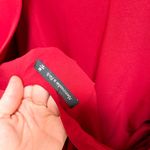 Abercrombie & Fitch wedding guest dress high neck ruched side slit midi red M Photo 13