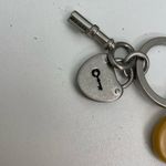 Fossil Vintage Keyper Key Charm Purse Hang Tag Fob Mustard Yellow Silver Photo 7