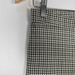 ZARA Womens Tartan Plaid Cream and Black High Rise Cropped Office Core Pants Med Photo 3