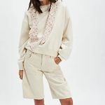 Free People #204 NWT Headscarf Hoodie in Buttercup Combo Photo 2