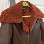 Forever 21  Faux Leather Shearling Brown Jacket Photo 5