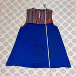 Versona Women’s Blue Tank Top w/ Woven Multi-color Top - Size M - VGUC Photo 7