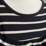 ZARA Stripe Ruffle Bib Ribbed Mini Dress Photo 5