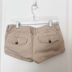 American Eagle Vintage Y2K  Micro Mini Khaki Shorts Size 2 90s Low Rise Festival Photo 2