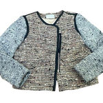Sandro  Paris Vertige Tweed Lamb Leather Motorcycle Jacket‎ Photo 0