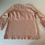 Karl Lagerfeld  Women XL Pullover Sweater Blush Lace Accents Ribbed Stretch Photo 1