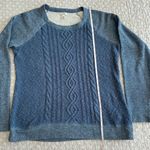 L.L. Bean Blue Crewneck Cable Knit Sweater Front Sweatshirt Size M Size M Photo 3