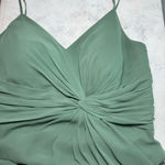 Azazie NWT Aubrielle Bridesmaid Dress Size 16 Eucalyptus Green Photo 5