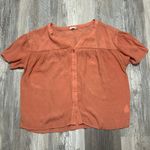 a.n.a . Burnt Orange Short Sleeve Shirt Size Large Photo 0