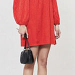 Maje  Rimine Jaquard Red Mini Dress Size 2 - Medium Photo 0