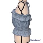 American Eagle OUTFITTERS size medium denim crop tank adjustable straps elastic Photo 1