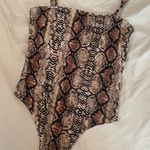 Snakeskin Bodysuit Tan Size M Photo 0