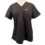 FIGS Women’s Scrub Top Black V-Neck M Short Sleeve Technical Collection Photo 0