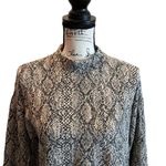 ZARA Snakeskin Knit Cropped Sweater Mock Neck Brown Size Small NWOT Animal print Photo 1