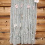 Mac Duggal 9360 Green Floral Mesh Sleeveless A Line Micro Ruffle Gown Dress Photo 8