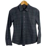 J.Crew Slim Stretch Perfect Shirt Black Watch Royal Tartan Plaid Holiday Sz 4P Photo 1