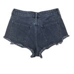 Topshop Kiri Black High Rise Denim Frayed Jean Shorts Size 6 Photo 2