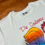 Vintage Screen Stars De Colores Rooster Rainbow Short Sleeve Tee shirt XL USA White Photo 6