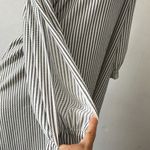 Veronica M On Off Shoulder Split Sleeve boho peasant silver stripe shift dress S Photo 8