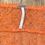 Free People  Macaroon Ruffled Neck Mohair Wool Sweater Burnt Orange Ruffle size L Photo 6