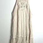 Xhilaration Boho Cream Sleeveless Dress with Lace Detail Photo 0