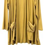 LOGO By Lori Goldstein LOGO Womens Cardigan Size 1X Open Front Pockets Fall Relaxed‎ Oversized Mustard Photo 2