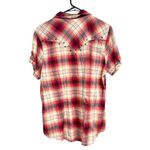 Wrangler Women's Pink & Orange Plain Pearl Snap Button Up Short Sleeve Size L Photo 2