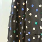 London Times  Dress Black Polka Dot Wrap Long Sleeve V Neck Tie Waist Midi Sz 12 Photo 7