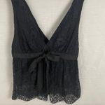 Free People lace v-neck loose fit black blouse women’s Size Small Photo 13