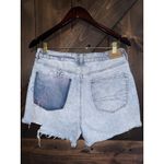 American‎ Eagle Women's Sz 10 Flower Embroidered Pocket Mom Distressed Shorts Blue Photo 1