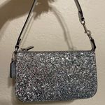 Coach Silver Glitter Leather Bag Purse Wristlet Photo 6