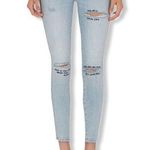 Siwy Hannah Skinny Light Wash Embroidered Quote Distressed Jeans 7 Day Weekend Size 27 Photo 0