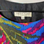 Trina Turk Kerry Peacock Feather Print Silk Blend Shift Dress Multicolor Sz 2 Photo 3