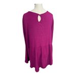 Torrid Magenta Crinkle Gauze Long Sleeve Tunic Top Keyhole Back Women's Size 4X Photo 2