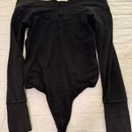 Free People Off-The-Shoulder Black Bodysuit Photo 0