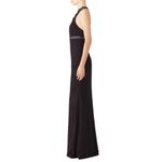 JS Collections JS Collection Sz 10 Black Lace Detail Sleeveless High Neck Halter Cocktail Gown Photo 2