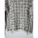 Bobeau Sweater‎ Women XS Ivory Black Tweed Knit Side Zip Crew Neck Pullover NWT Photo 6
