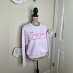 NTM: Barbie Pastel Pink Logo Crew Neckline Oversized Sweatshirt Size XS Photo 5