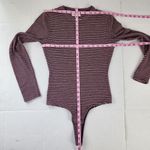 Madewell  Striped Bodysuit Top Crewneck Long Sleeve Red Navy White Medium Photo 6