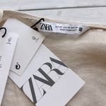 ZARA Women’s  Loose Fitting Linen Cropped Blouse Top 3/4 Sleeves Button Sz XS NWT Photo 5