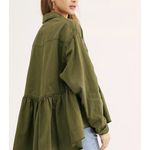 We The Free Olive Green Dylan Peplum Shirt Button Snap Front Western Style XS Photo 7