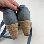 Old Navy Womens Sz 8 Blue Chambray Espadrille Wedge Heels Shoes Ribbon Ankle Tie Photo 7