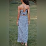 Anthropologie Celandine Hibiscus Cutwork Cotton Midi Dress Blue & White Size XS Photo 1