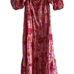 Derek Lam 10 Crosby Dress Small Floral Off The Shoulder Long Pink Orange Red Photo 0